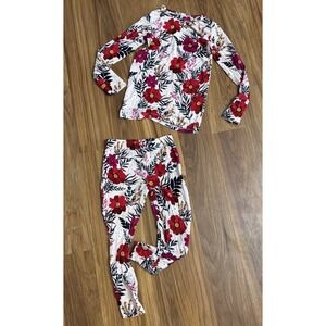 Posh Peanut Toddler Girls 3T Vivid Flowers 2PC Pajamas Set VGC Pants Top